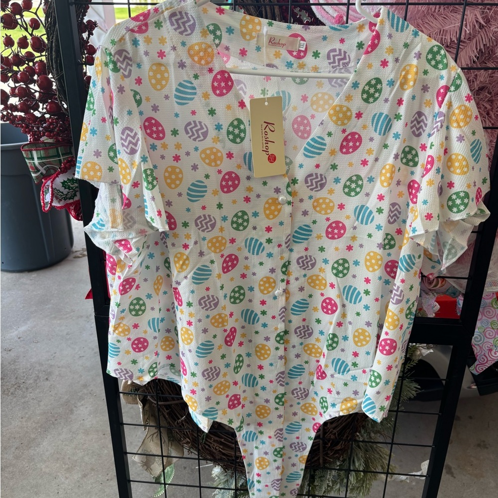 Colorful Patterned Women's Blouse